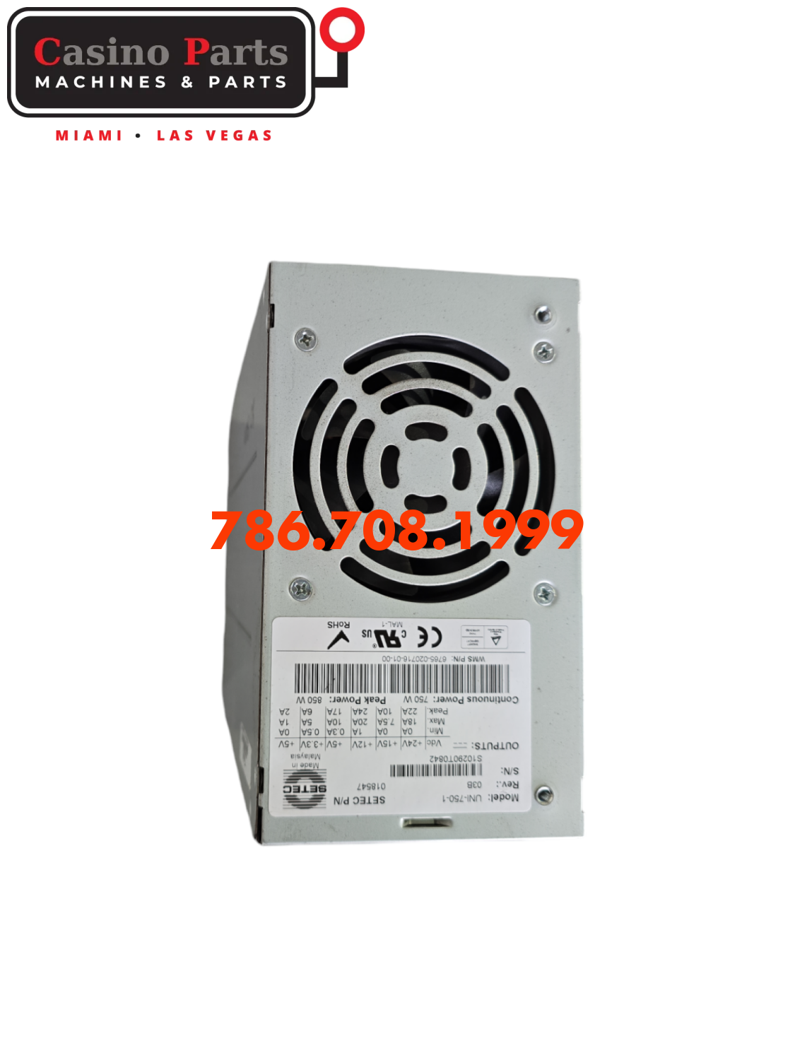 Wms Bb2 Power Supply Setec Uni750 750W Supplies